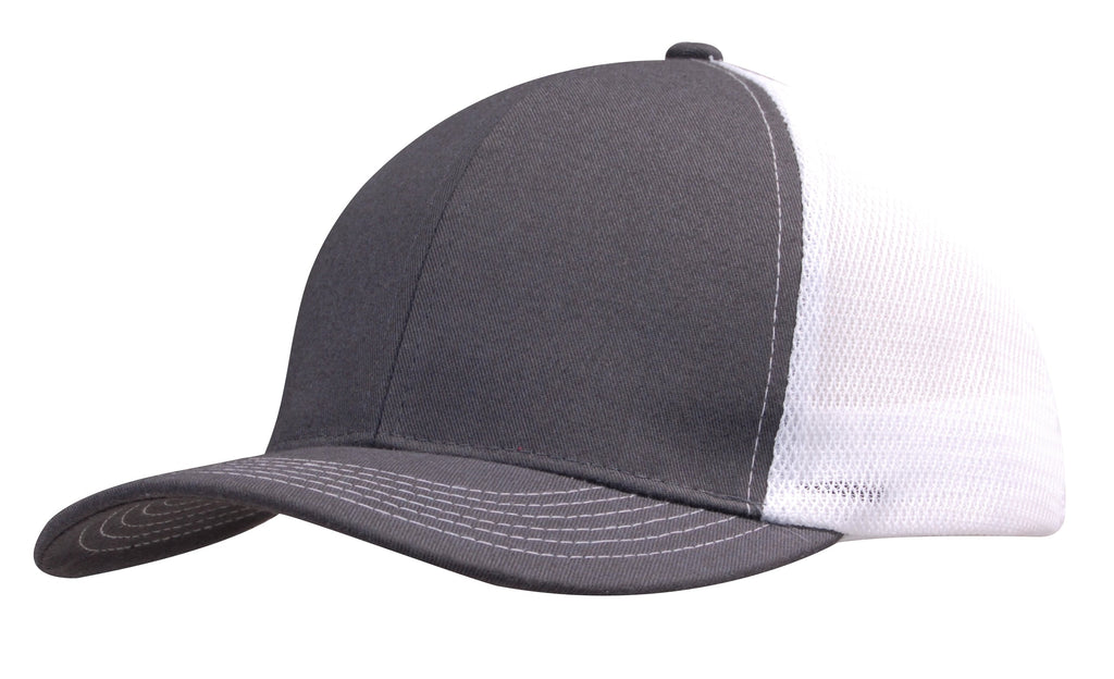 Headwear Brushed Cotton with Mesh Back Cap (4002)