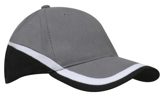 Headwear Brushed Heavy Cotton Tri-Coloured Cap (4026)