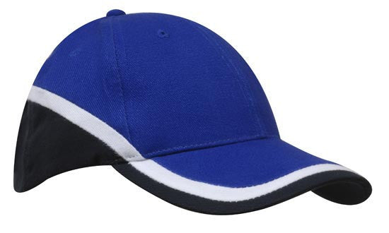 Headwear Brushed Heavy Cotton Tri-Coloured Cap (4026)