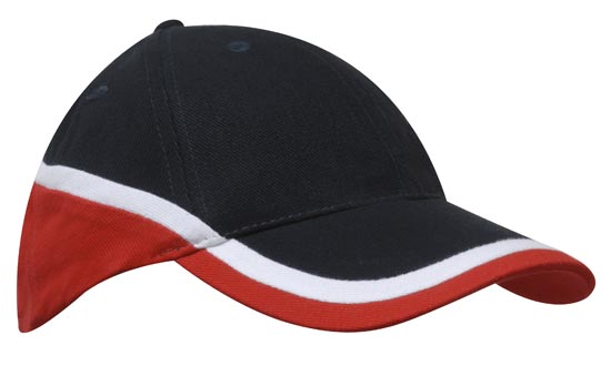 Headwear Brushed Heavy Cotton Tri-Coloured Cap (4026)