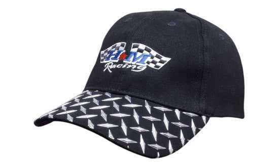 Headwear Brushed Heavy Cotton with Checker Plate on Peak (4044)