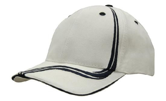 Headwear Brushed Heavy Cotton with Waving Stripes on Crown & Peak Cap (4099)