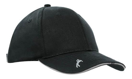 Headwear-Headwear Chino Twill with Peak Embroidery-Black/Charcoal / Free Size-Uniform Wholesalers - 2