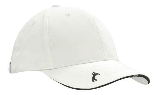 Headwear-Headwear Chino Twill with Peak Embroidery-White/Black / Free Size-Uniform Wholesalers - 4