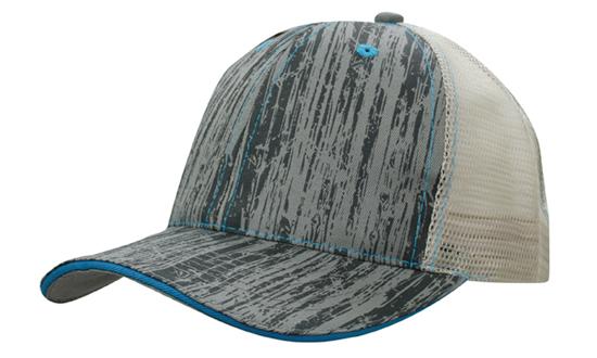 Headwear Wood Printed Fabric/Mesh Back cap (4143)