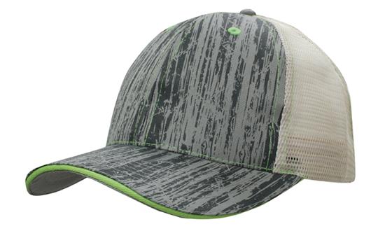 Headwear Wood Printed Fabric/Mesh Back cap (4143)