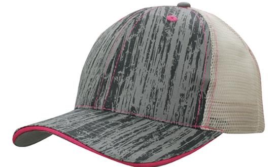 Headwear Wood Printed Fabric/Mesh Back cap (4143)