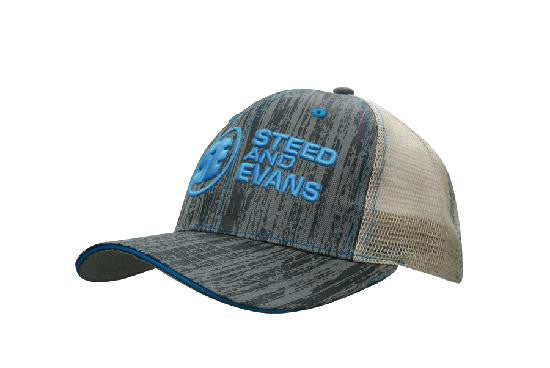 Headwear Wood Printed Fabric/Mesh Back cap (4143)