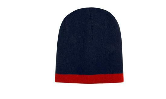 Headwear Roll Down Two Tone Acrylic Beanie - Toque Hat (4188)