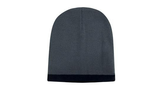 Headwear Roll Down Two Tone Acrylic Beanie - Toque Hat (4188)