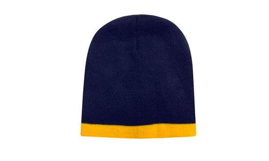 Headwear Roll Down Two Tone Acrylic Beanie - Toque Hat (4188)