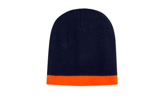 Headwear Roll Down Two Tone Acrylic Beanie - Toque Hat (4188)