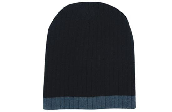 Headwear Two Tone Cable Knit Beanie - Toque (4195)