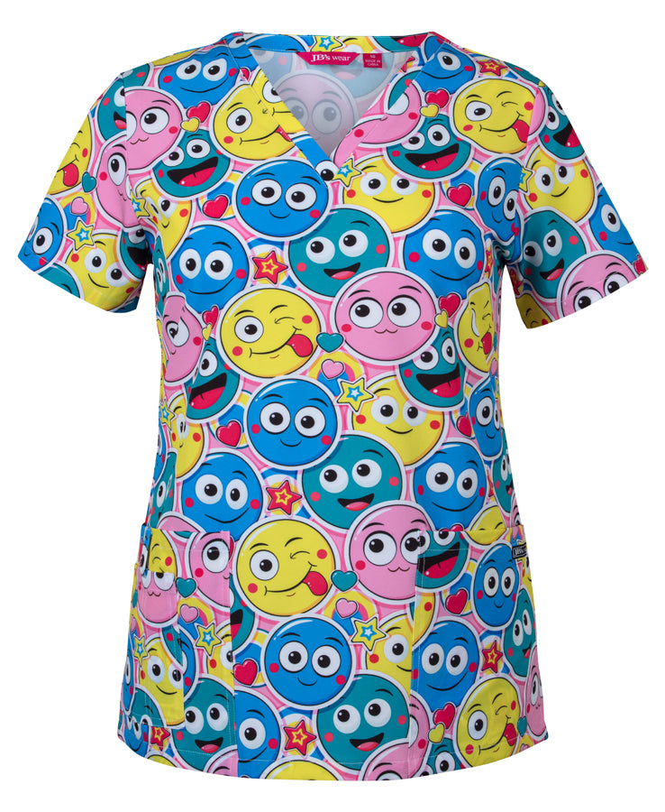 JB's Ladies Scrubs Top Printed (4STP1)