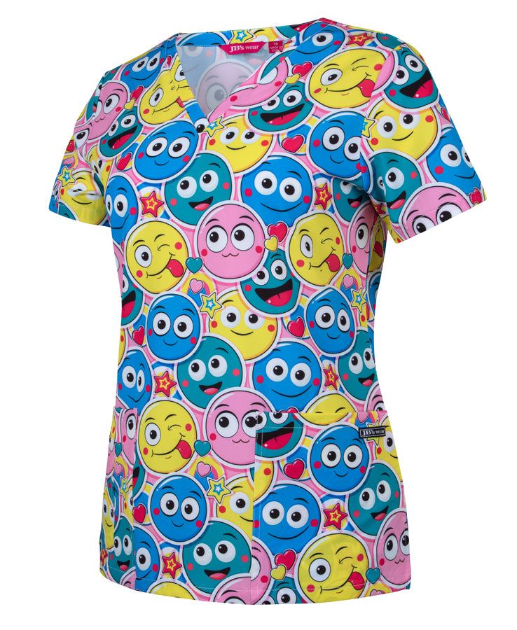 JB's Ladies Scrubs Top Printed (4STP1)