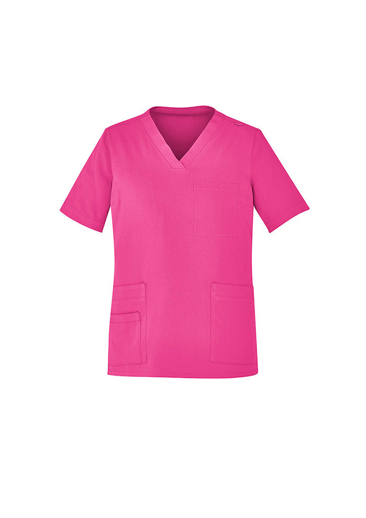 Biz Care Unisex Pink V-Neck Scrub Top (CST250US)