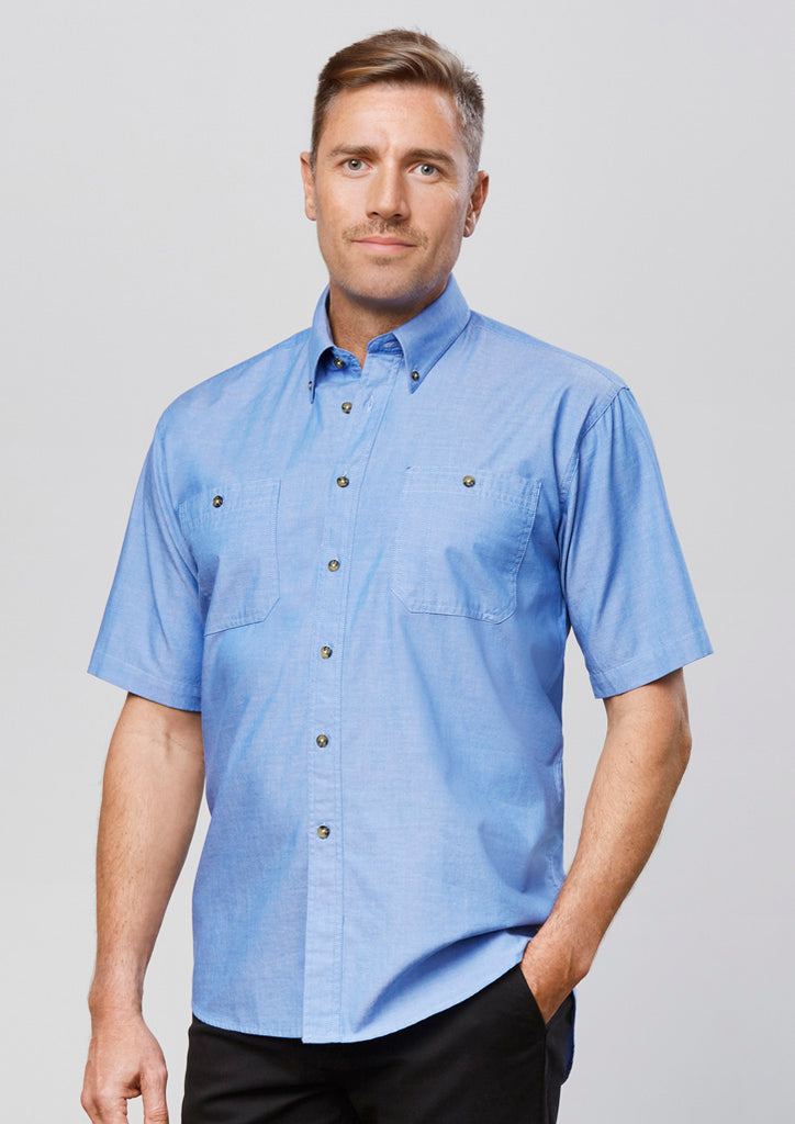 Biz Collection Mens Chambray S/S Shirt (SH113)