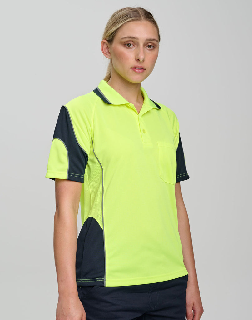 Winning Spirit CoolDry Hi-Vis Mini Waffle Safety Polo (SW71)