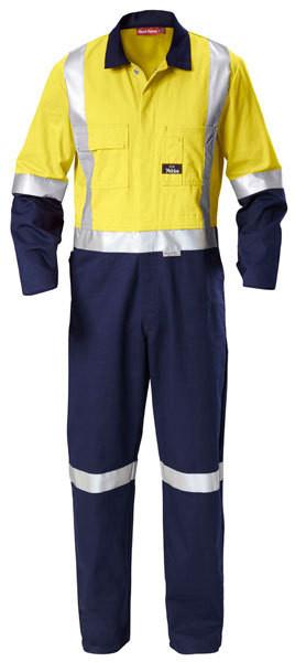 Hard Yakka Hi-visibility Two Tone Cotton Drill Coverall With 3m Tape (Y00262)