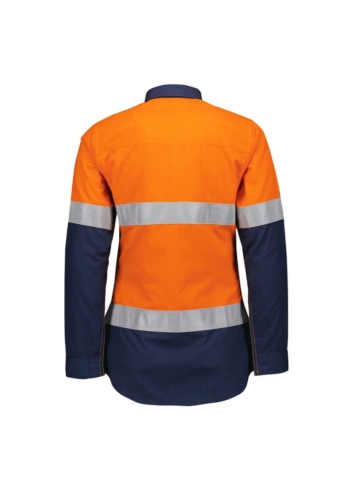 Syzmik Womens Orange Flame Lightweight Ripstop Taped Shirt (ZW170)