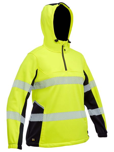 Bisley Women's Flx & Move™ Hi Vis Taped Liquid Repellent Fleece Hoodie (BKL6571T)