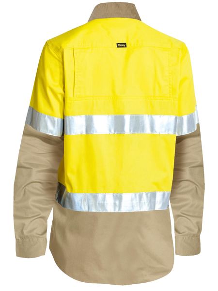 Bisley Women's Taped Hi Vis Cool Lightweight Drill Shirt (BL6696T)