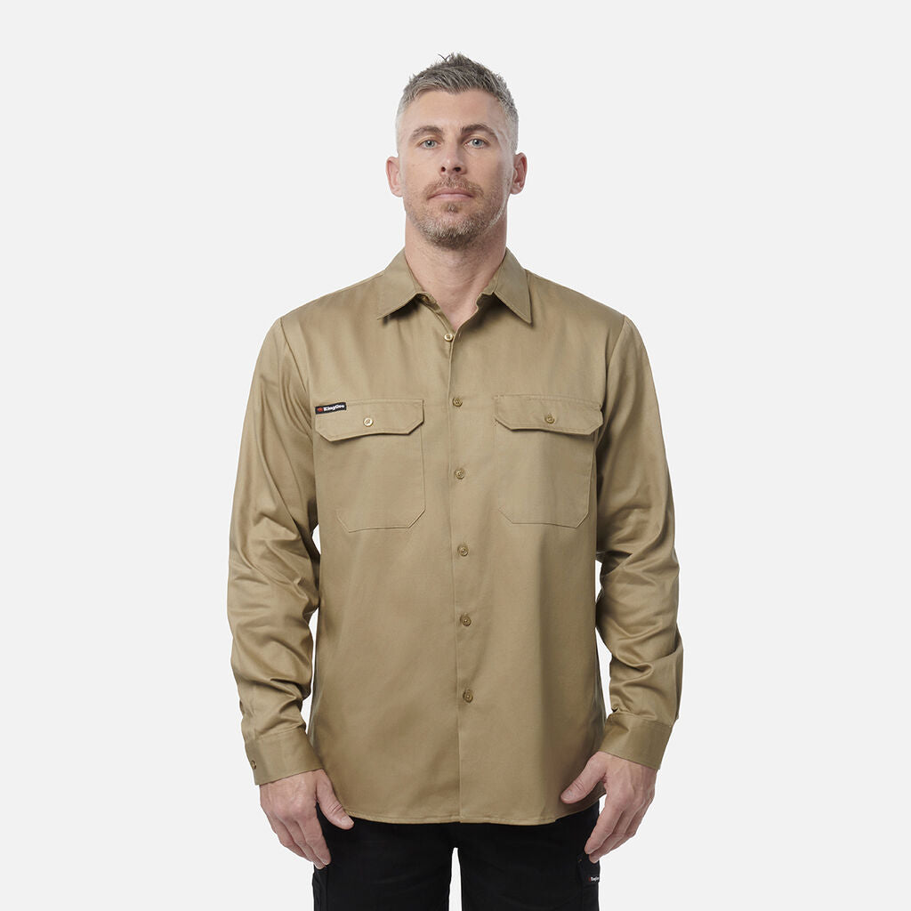 King Gee Long Sleeve Open Front Drill Shirt (K04010)