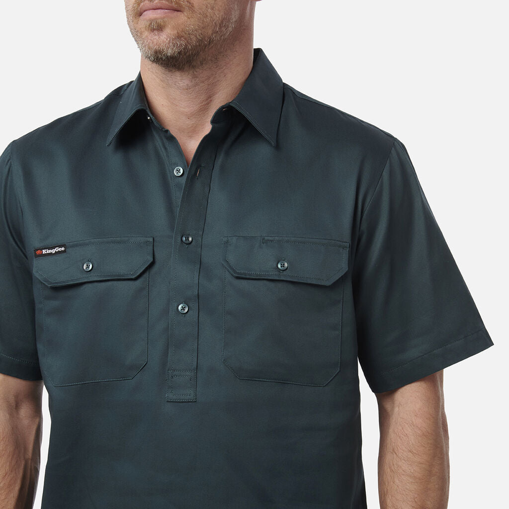 King Gee Originals Short Sleeve Closed Front Cotton Drill Work Shirt (K04060)