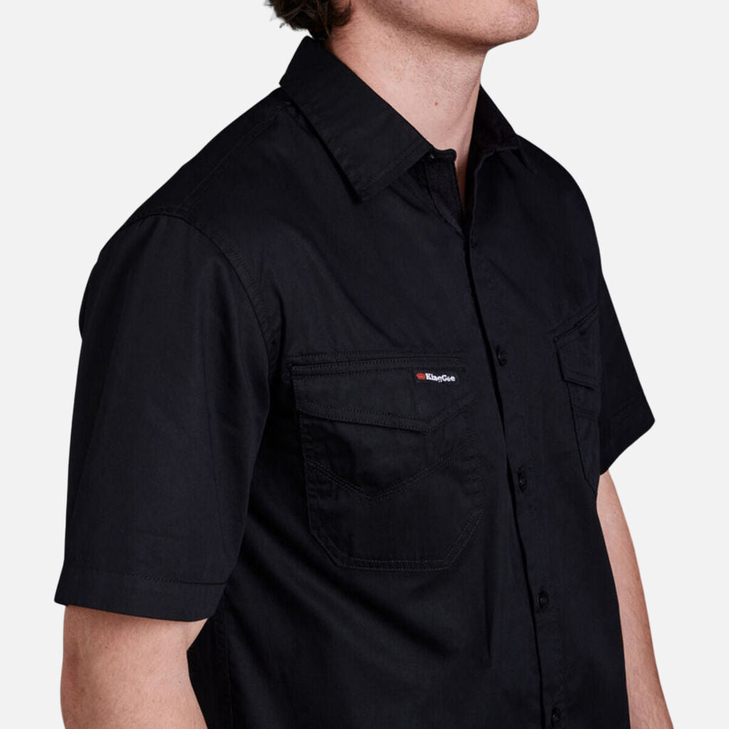 King Gee Tradies Lightweight Cotton Drill Short Sleeve Work Shirt (K14355)