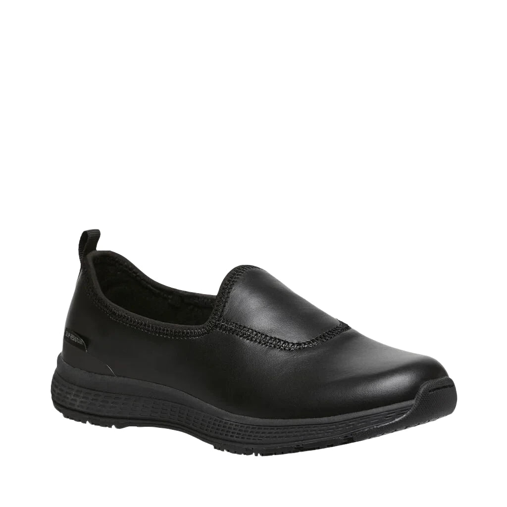 King Gee Women's Superlite Leather Slip-On Work Shoes -Black (K22340)