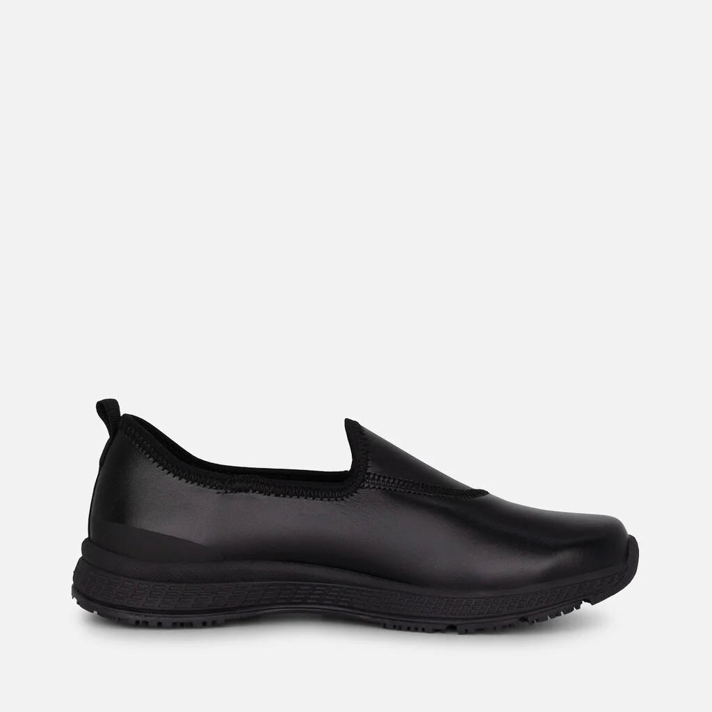 King Gee Women's Superlite Leather Slip-On Work Shoes -Black (K22340)