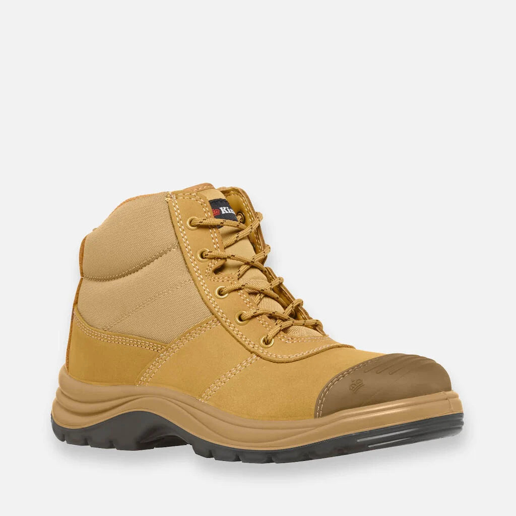 King Gee Tradie Zip/Lace Steel Cap Safety Work Boots 5" - Wheat (K27100)