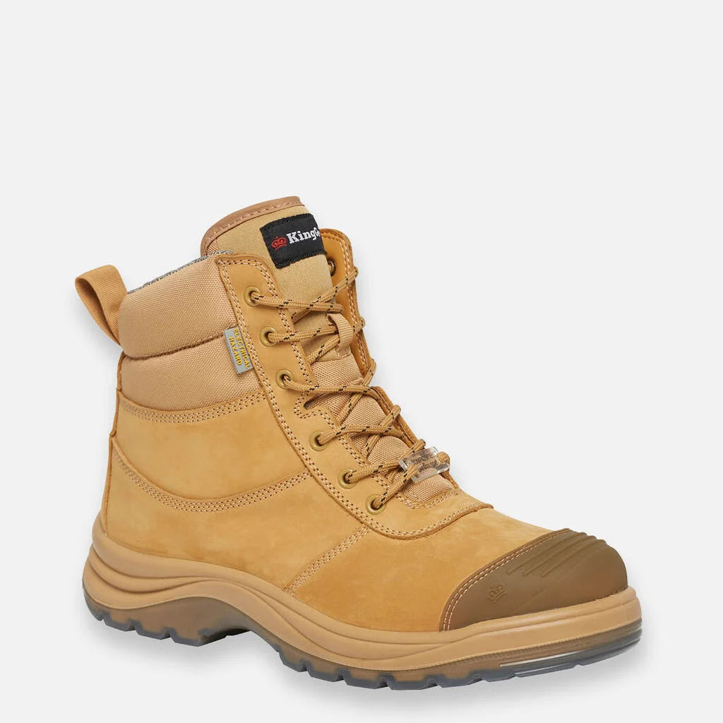 King Gee Tradie Zip/Lace Composite Safety Work Boots 6" - Wheat (K27105)