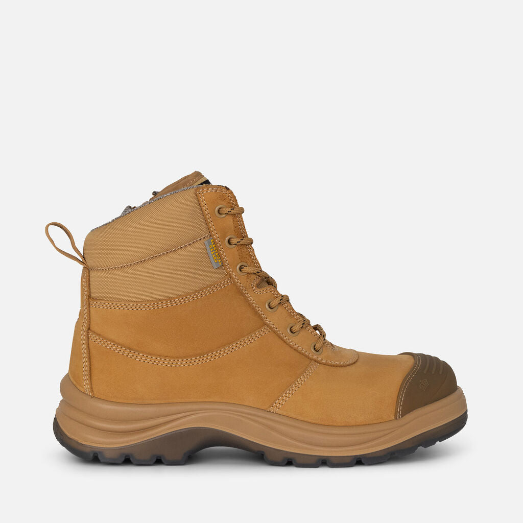 King Gee Tradie Zip/Lace Composite Safety Work Boots 6" - Wheat (K27105)