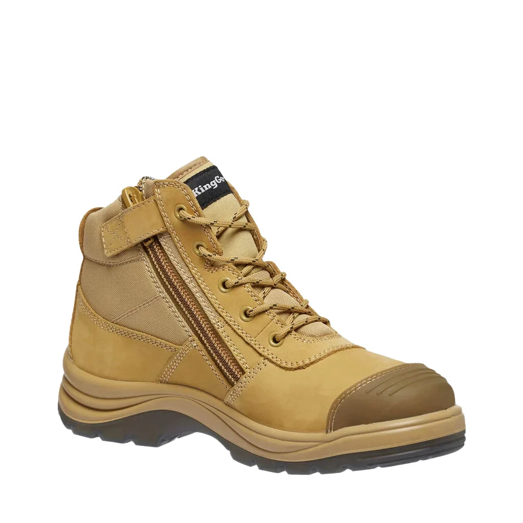 King Gee Tradie Puncture Resistant Steel Cap Work Boots 5" - Wheat (K27125)