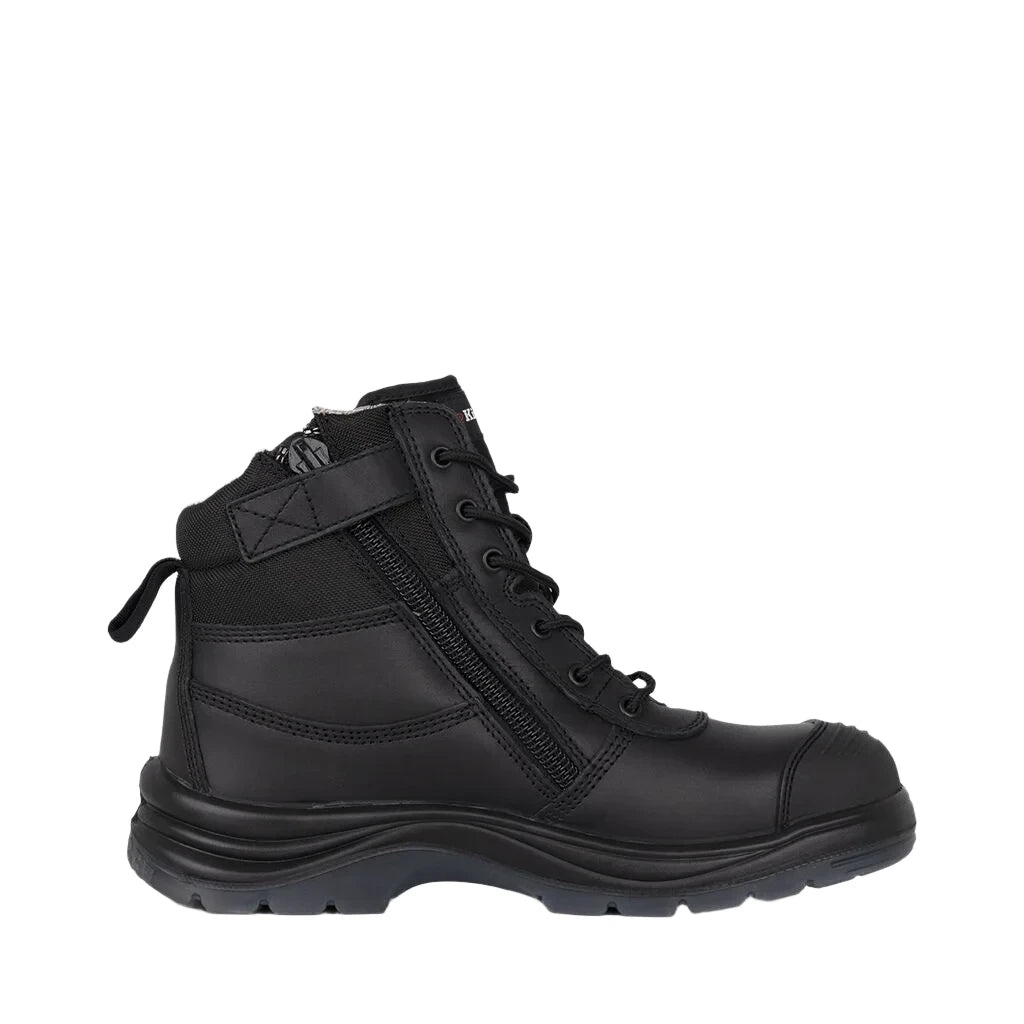 King Gee Tradie Zip/Lace Composite Safety Work Boots 6" - Black (K27155)