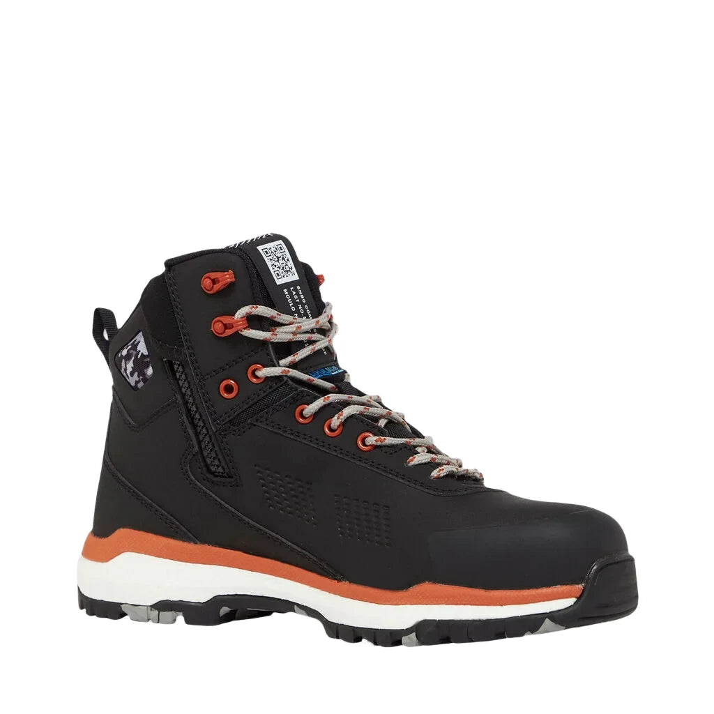 King Gee Terra Firma Hybrid Zip/Lace Composite Toe Work Boots 5" - Black/Burnt Orange (K27951)