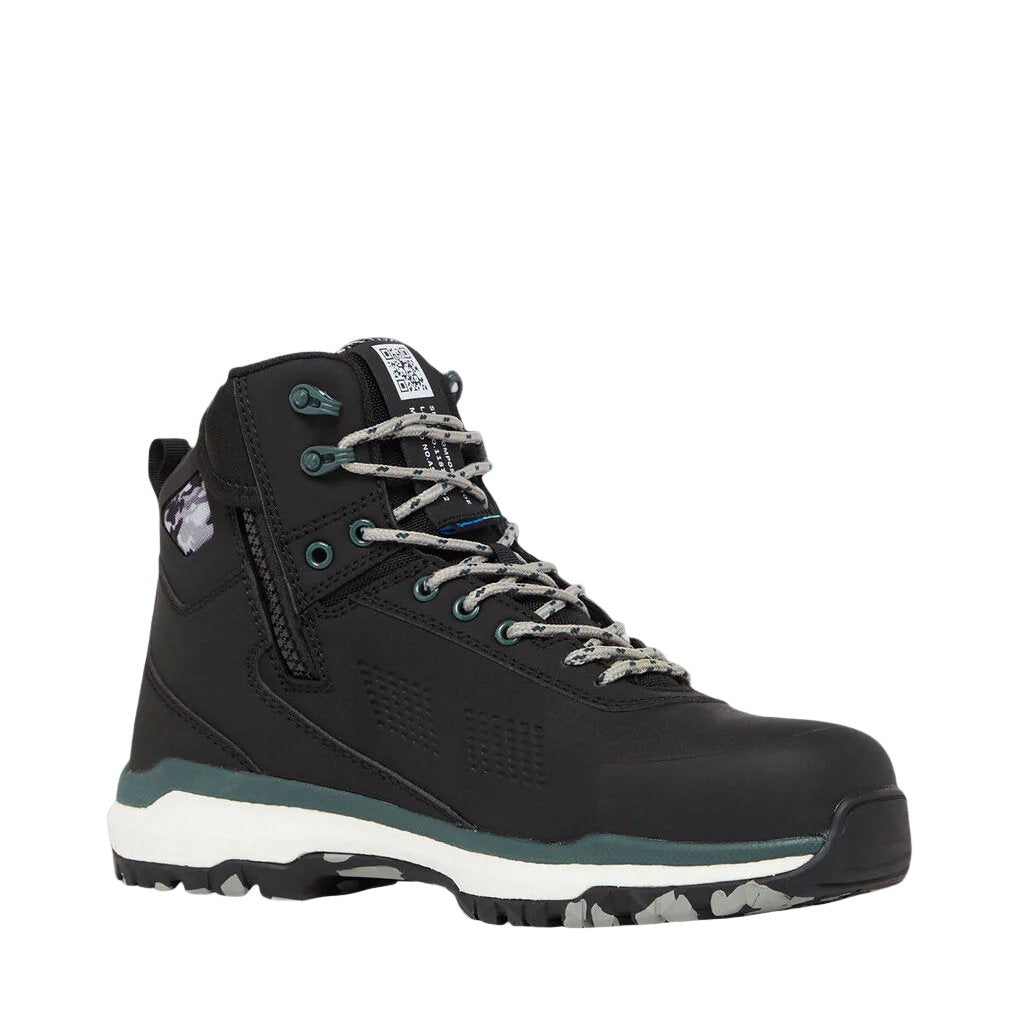 King Gee Terra Firma Hybrid Zip/Lace Composite Toe Work Boots 5" - Black/Forest Green (K27952)