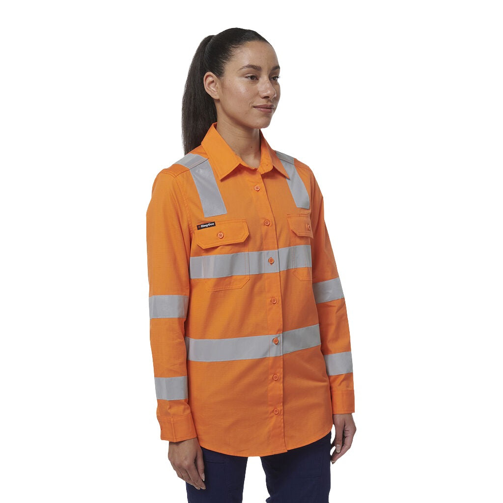 King Gee Women's Workcool Vented VIC Rail Shirt (K44232)