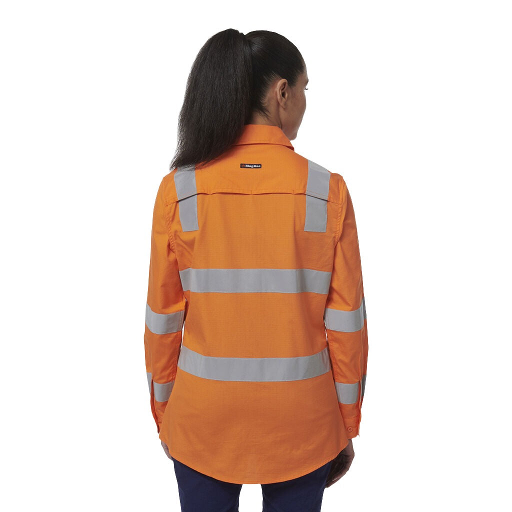 King Gee Women's Workcool Vented VIC Rail Shirt (K44232)