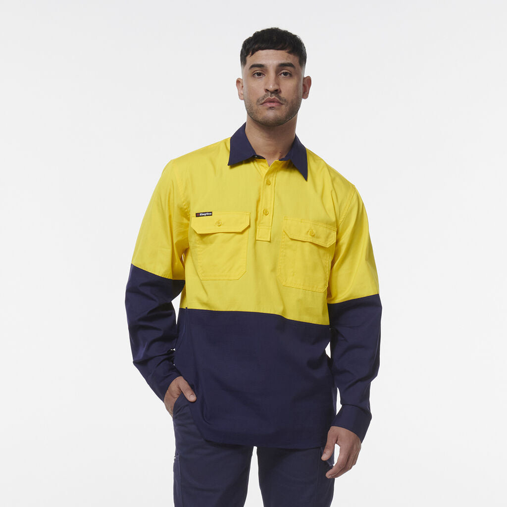 King Gee Workcool  Vented Closed Front Spliced Shirt (K54011)