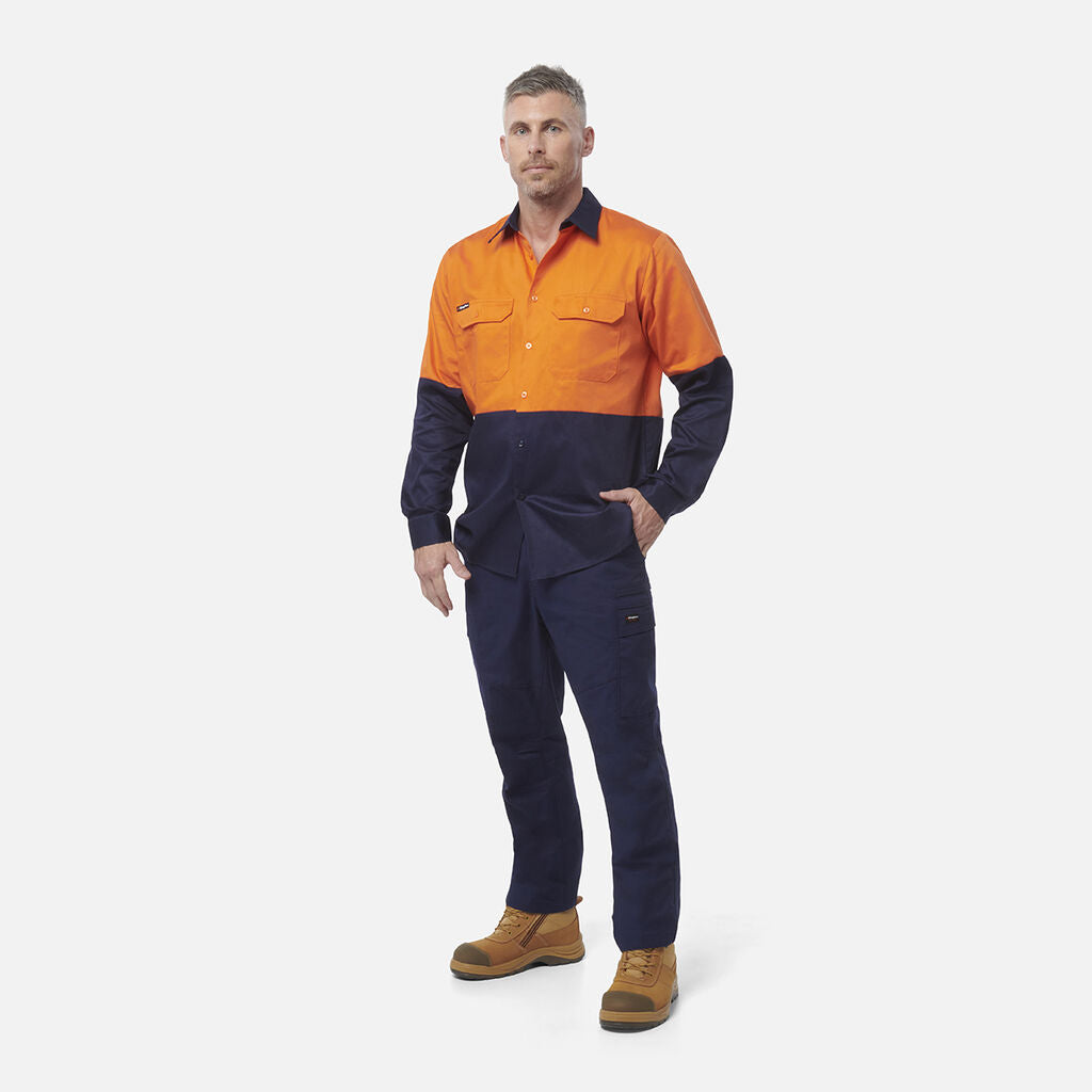 King Gee Originals Hi-Vis Long Sleeve Drill Work Shirt ( K54015 )