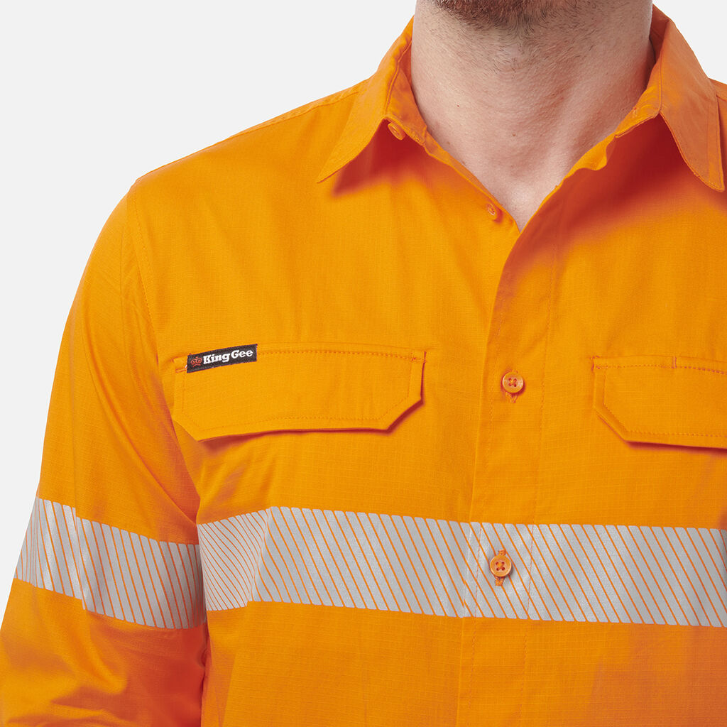 King Gee Workcool Pro Hi-Vis Stretch Reflective Work Shirt (K54031)