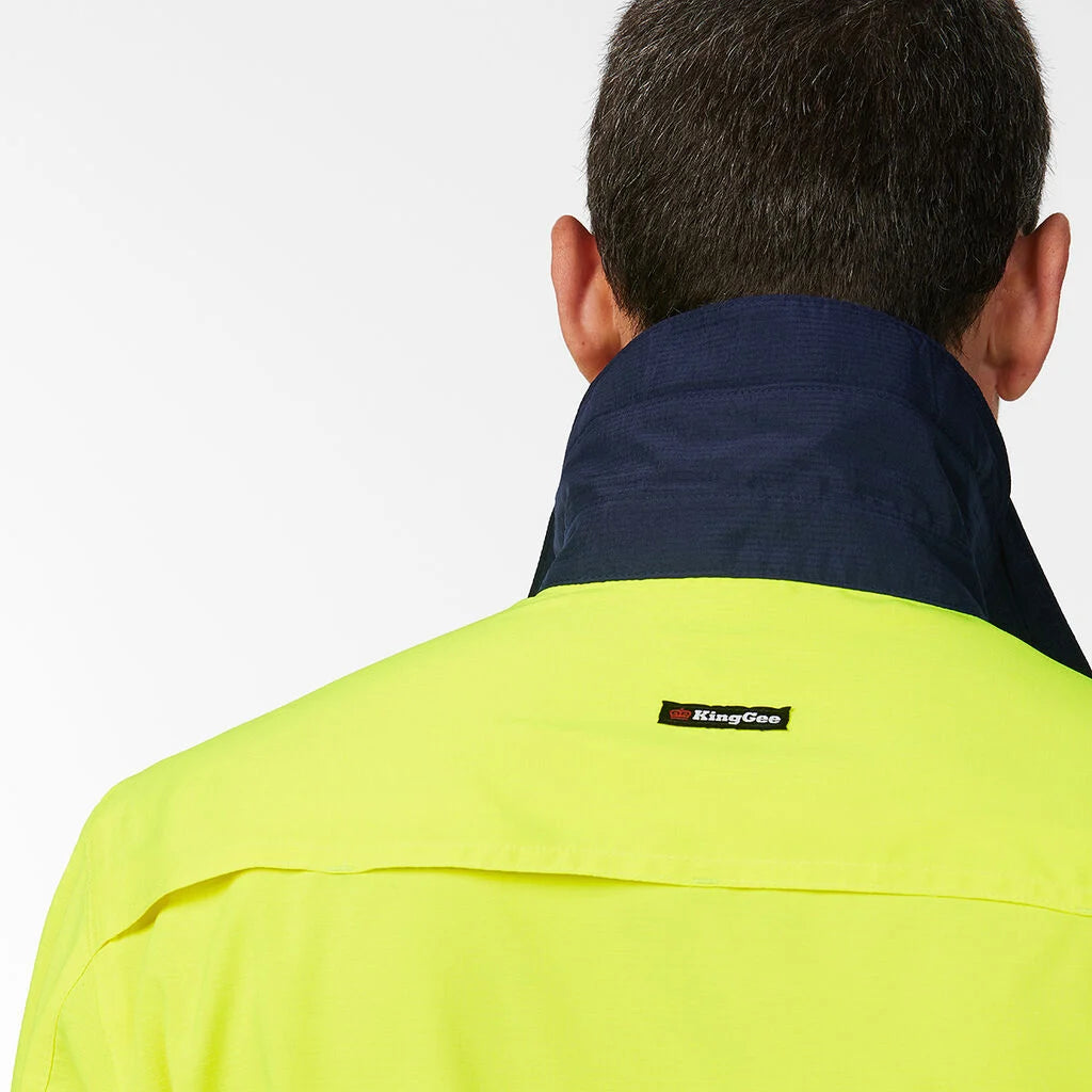 King Gee Dry Cool Hi Vis Spliced Shirt Long Sleeve Shirt (K54036)