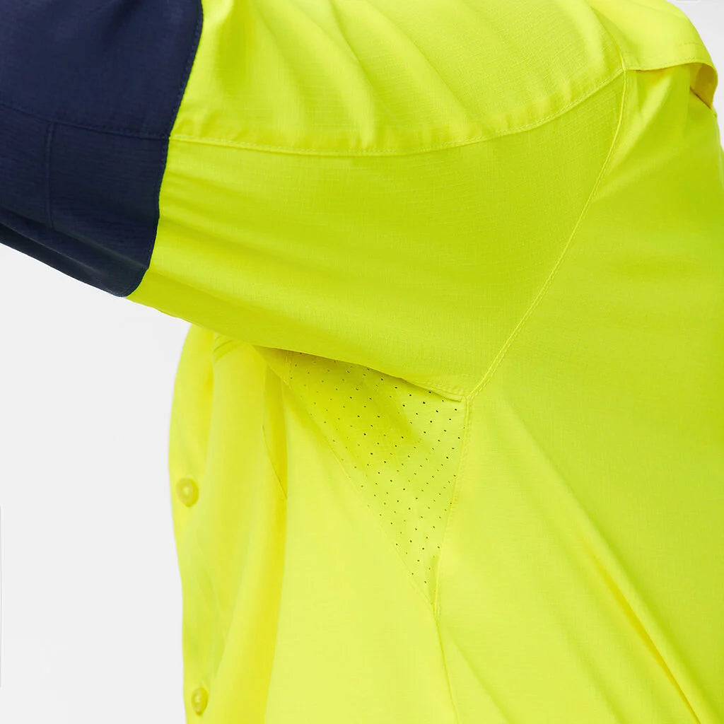 King Gee Dry Cool Hi Vis Spliced Shirt Long Sleeve Shirt (K54036)