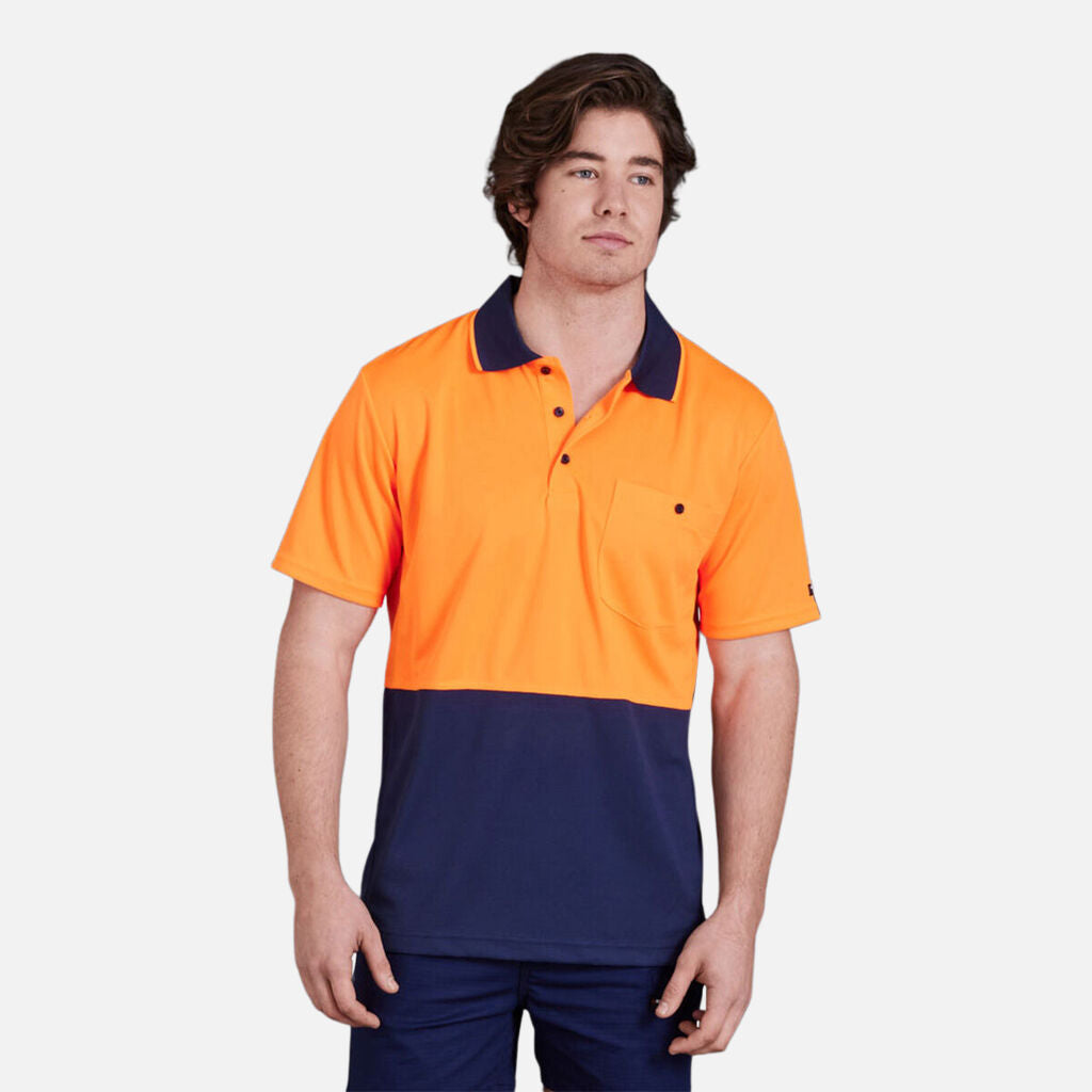 King Gee Workcool Hyperfreeze Hi-Vis Two Tone Short Sleeve Polo Shirt (K54205)