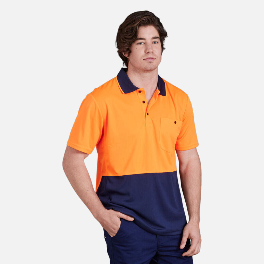 King Gee Workcool Hyperfreeze Hi-Vis Two Tone Short Sleeve Polo Shirt (K54205)