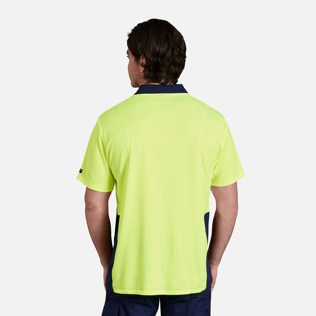 King Gee Workcool Hyperfreeze Hi-Vis Two Tone Short Sleeve Polo Shirt (K54205)