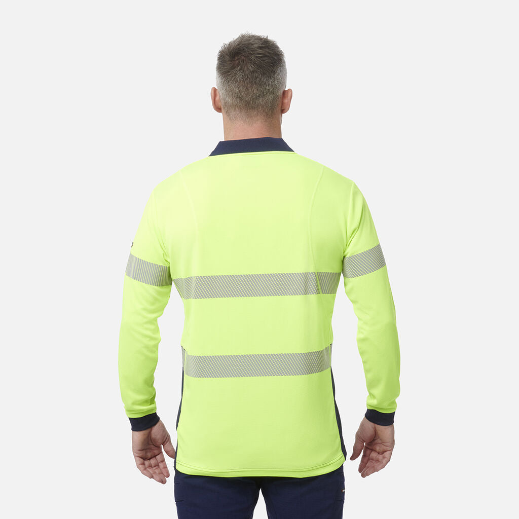 King Gee Workcool Hyperfreeze Hi-Vis Reflective Long Sleeve Polo (K54225)