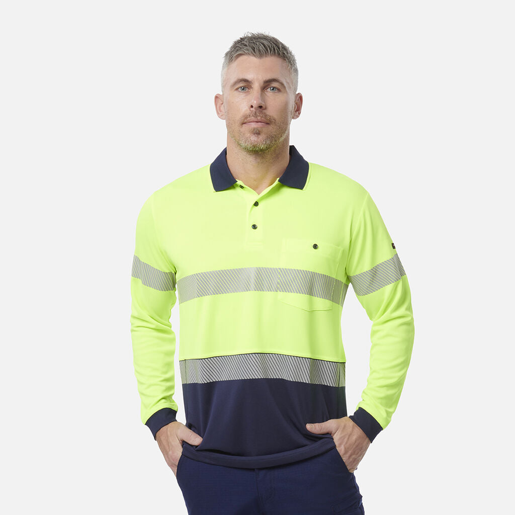 King Gee Workcool Hyperfreeze Hi-Vis Reflective Long Sleeve Polo (K54225)